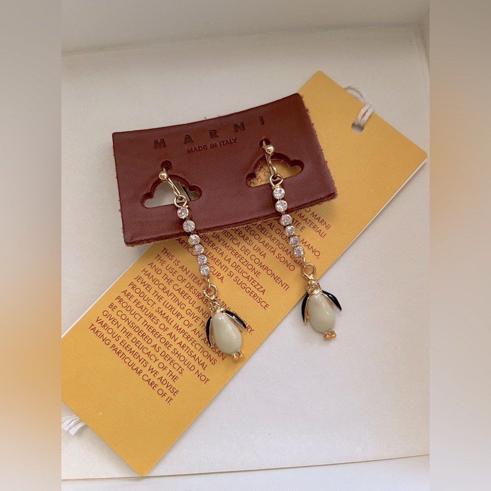 Marni Gold Penguin Earrings